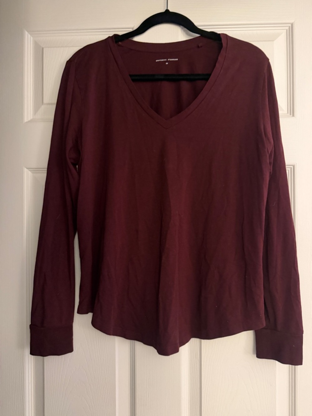 Universal Standard T-Rex V-Neck Long Sleeve Top - Burgundy